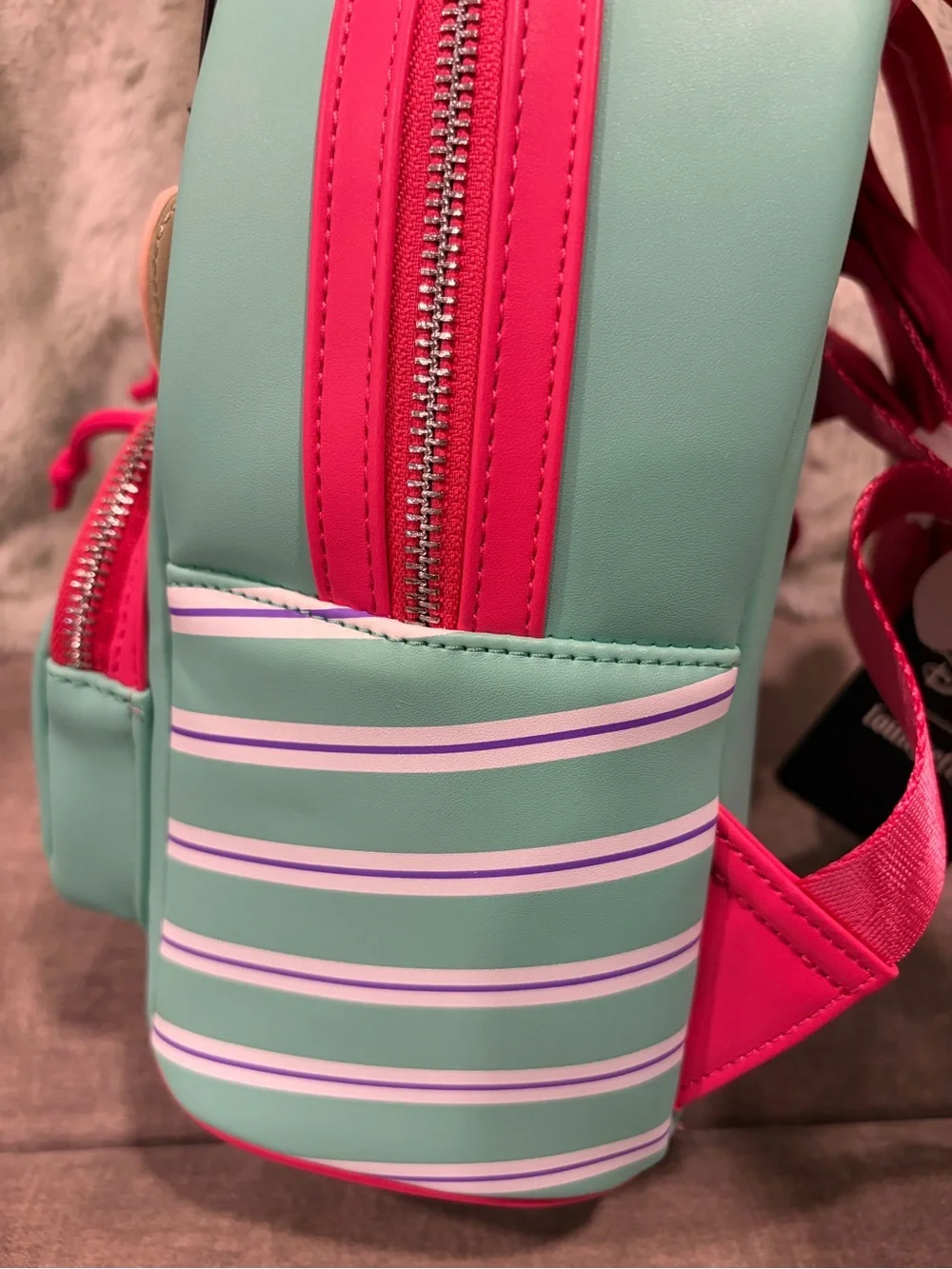 Loungefly Mint and Pink Venellope Mini Backpack